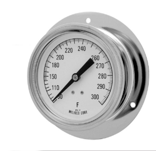 Tech Instrumentation 6812-03 with 30/240 Degrees F,  F/C Scales, Back Flange Vapor Tension Panel Thermometer